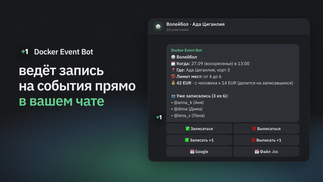 Видеообзор Docker Event Bot